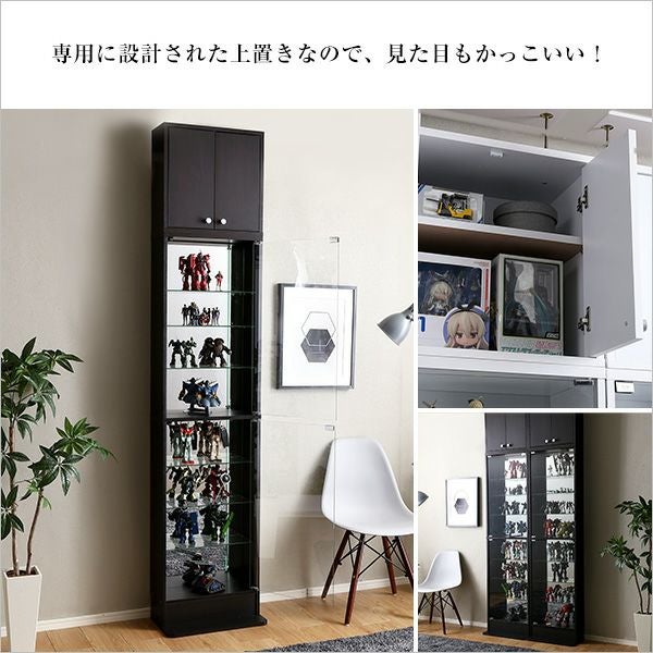 送料無料！コレクションラック ハイタイプ 浅型 コレクションラック 浅型ハイタイプ 上置きセット 奥行き19cm palace