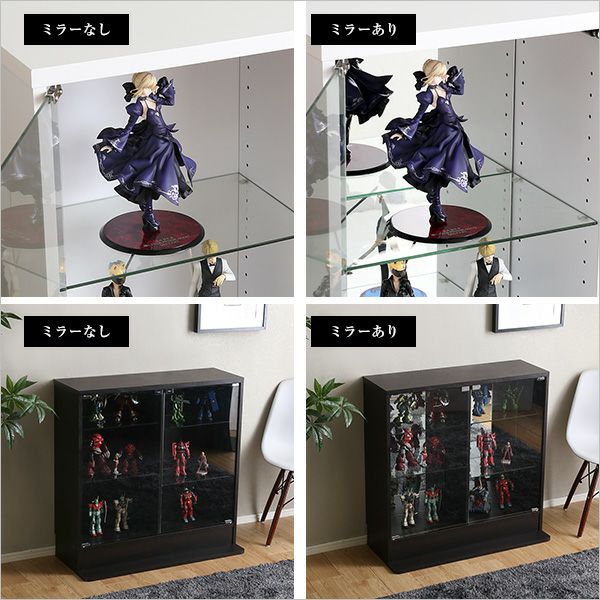 コレクションラック 専用ミラー2枚 ロータイプ用 palace [PLC-900M