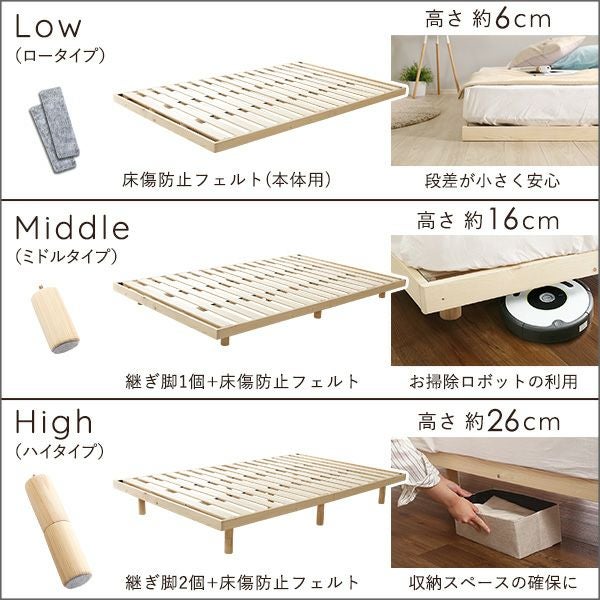 ダブル] 北欧インテリア 天然木すのこベッド [HO-L01D] | 家具通販の