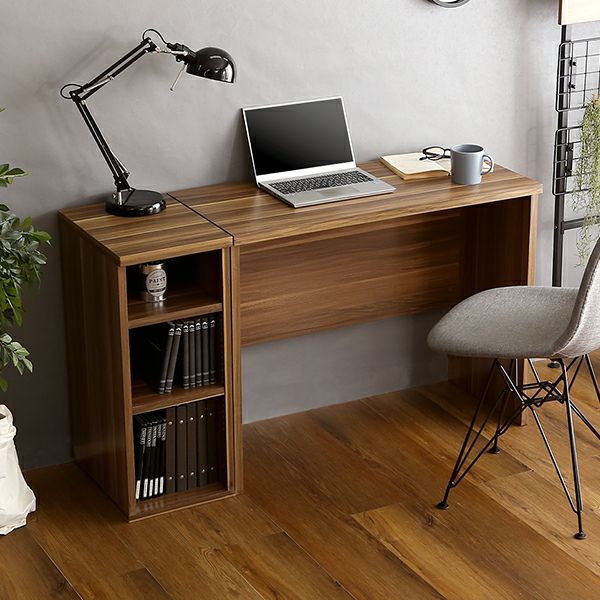 デスク パソコンデスク 学習机 PCデスク 幅92cm 棚付き ラック付き収納