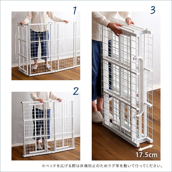 4つ折り 折りたたみパイプベッド Vierte-フィルテ- [HT-FPB] | 家具