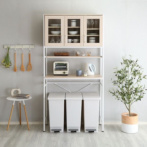 さわやかなオシャレワイド食器棚 Frais-フレ- [FRA-18120] | 家具通販