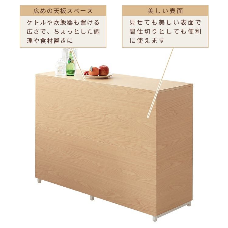 キッチンカウンター ゴミ箱上ラック キッチン 収納 間仕切り 116cm幅