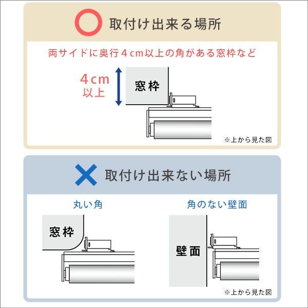 壁空け不要！つっぱりロールスクリーン 幅180cm（採光タイプ）[SH-16