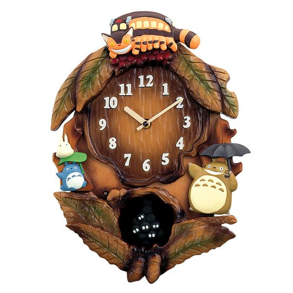 掛け時計 となりのトトロからくり時計 こだわりの天然木製[SH-11