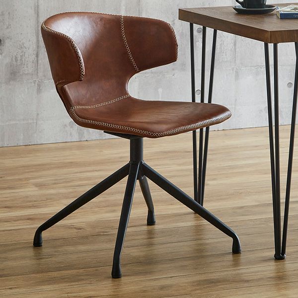 ヴィンテージレザー調 ダイニングラウンドチェア 1脚単品 ARMOS [SH-23