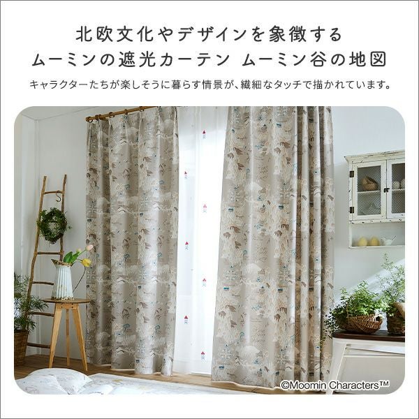 MOOMIN/ムーミン ドレープカーテン 100×200cm×1枚 ムーミン谷の地図