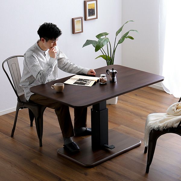 折りたたみ式無段階ガス圧昇降テーブル [HT-KT026] | 家具通販の