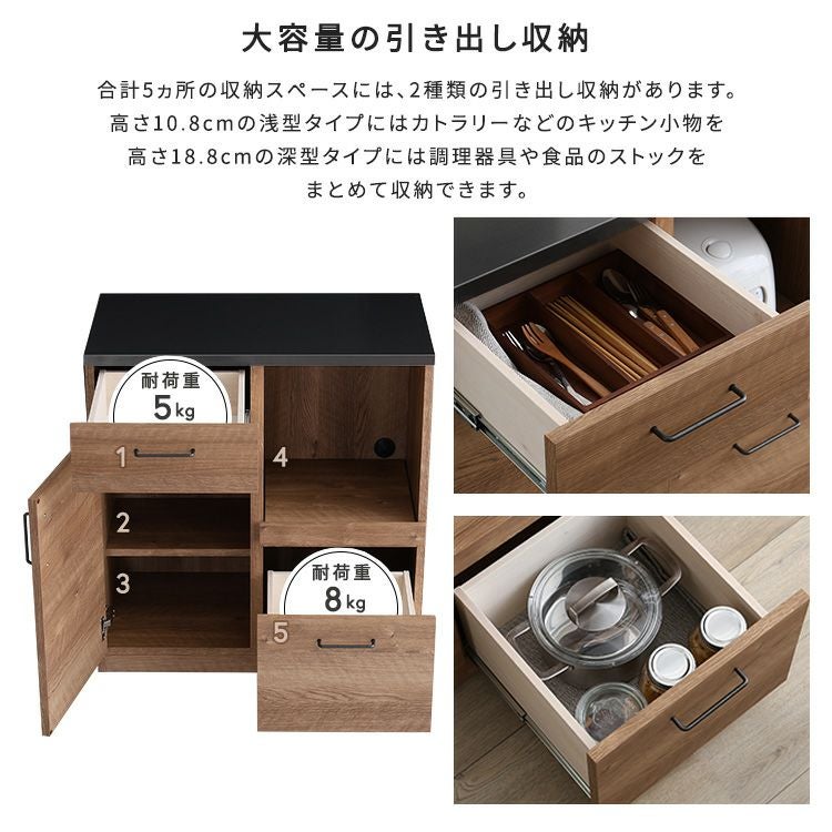 日本製 特殊鋼板を使ったキッチンカウンター(ドアタイプ) 80cm幅 [SH