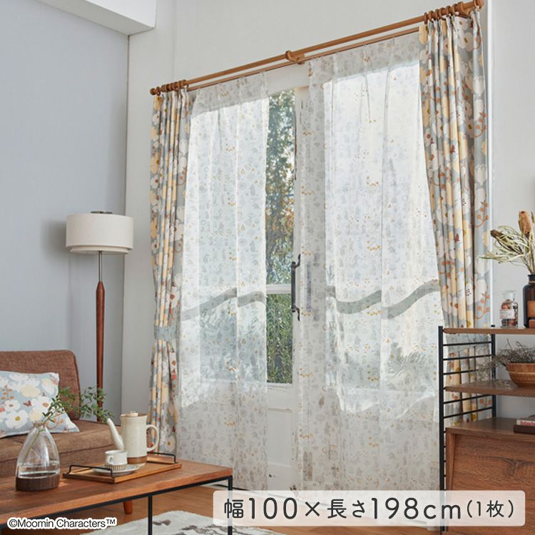 MOOMIN/ムーミン シアーカーテン 100×133cm×1枚【NYORONYORO voile