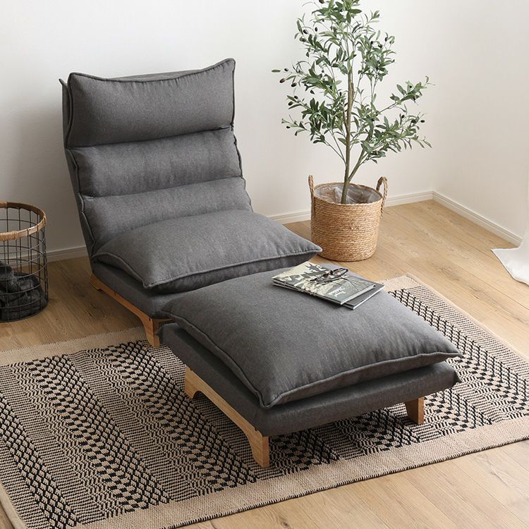 脚付きリクライニングローソファ オットマンセット【Cowser-カウザー