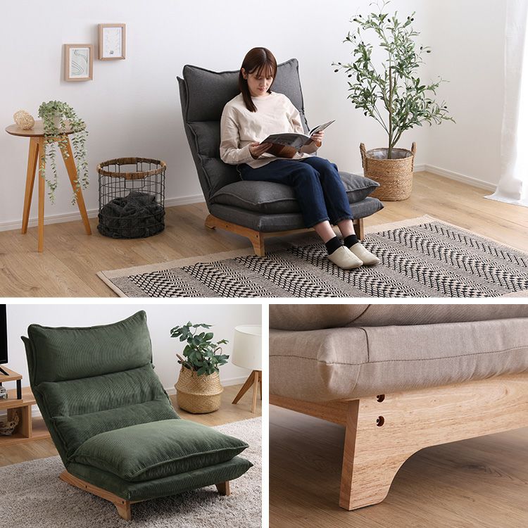 脚付きリクライニングローソファ オットマンセット【Cowser-カウザー