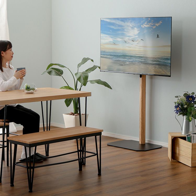 木目が美しい八角壁寄せテレビスタンド ハイタイプ [OTGT-H] | 家具