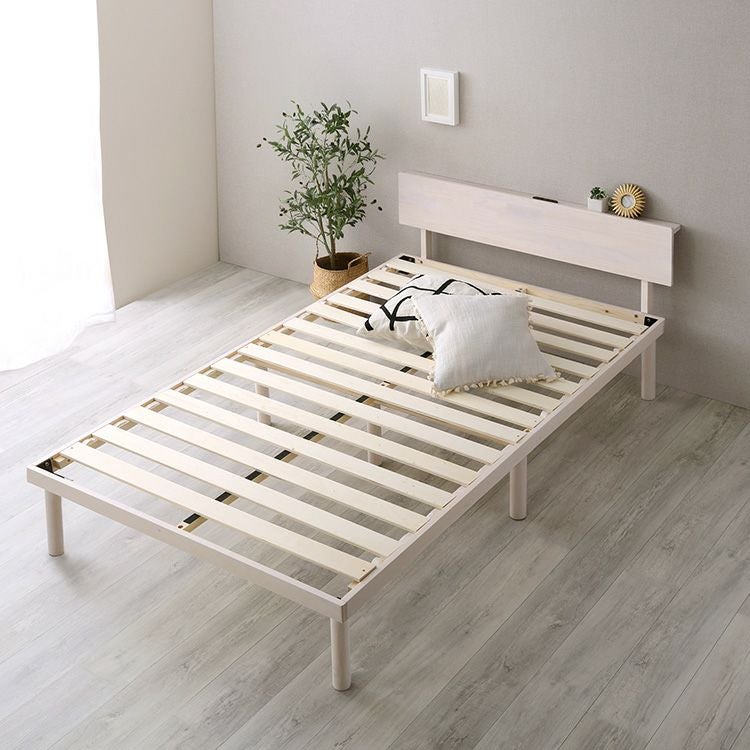 宮セット】パイン材高さ2段階調整脚付きすのこベッド(シングル) [ASP