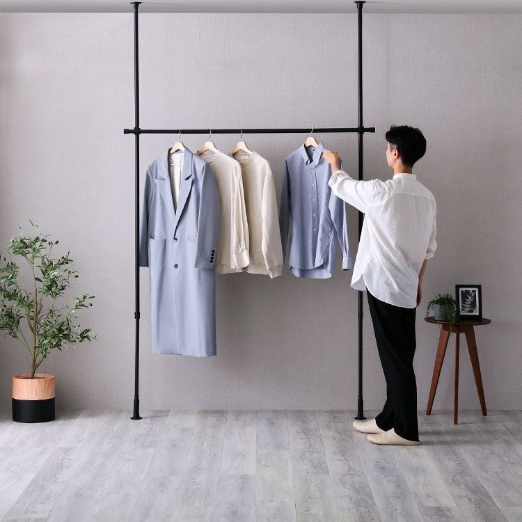 つっぱりハンガーラック 1段 幅200cm [SH-29-TTHM-1] | 家具通販の