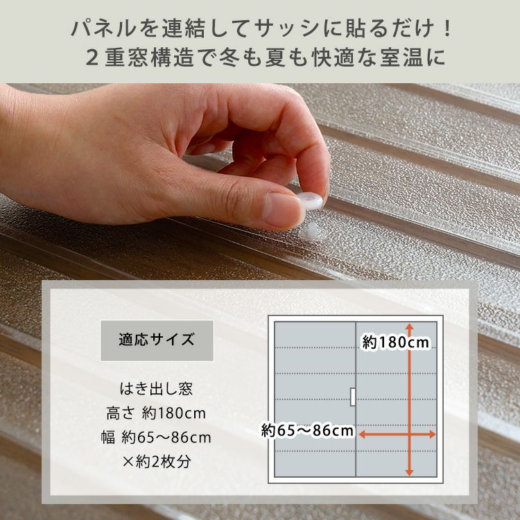 すりガラス調断熱二重窓パネル 12枚入り (6枚×2セット) [SH-25-NMP-S 