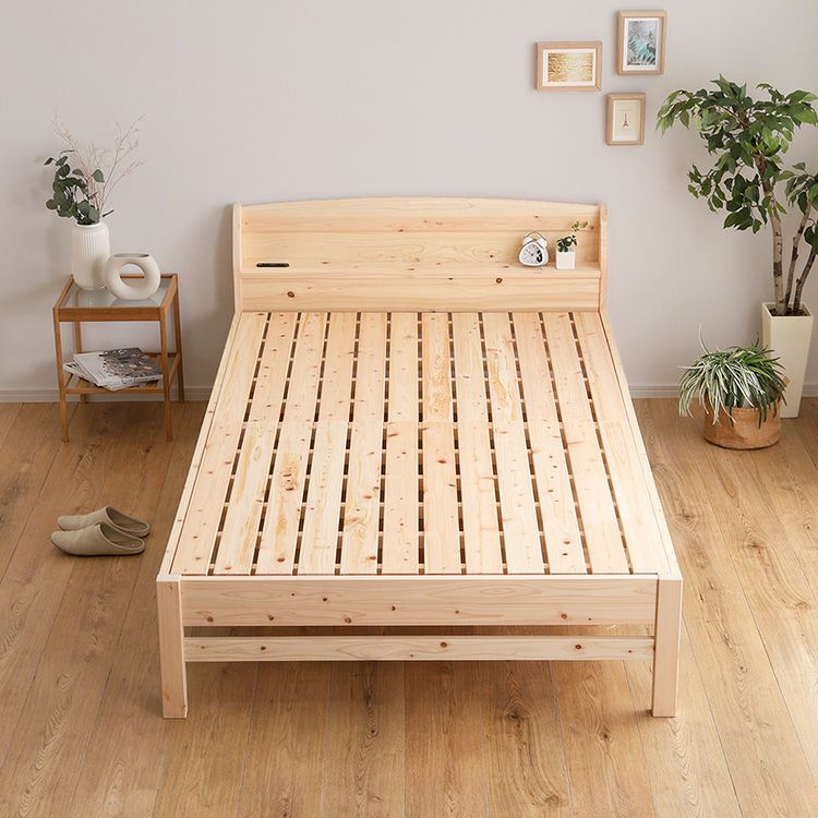 棚コンセント付き国産ひのきベッド 繊細すのこタイプ【HINOKA-ヒノカ