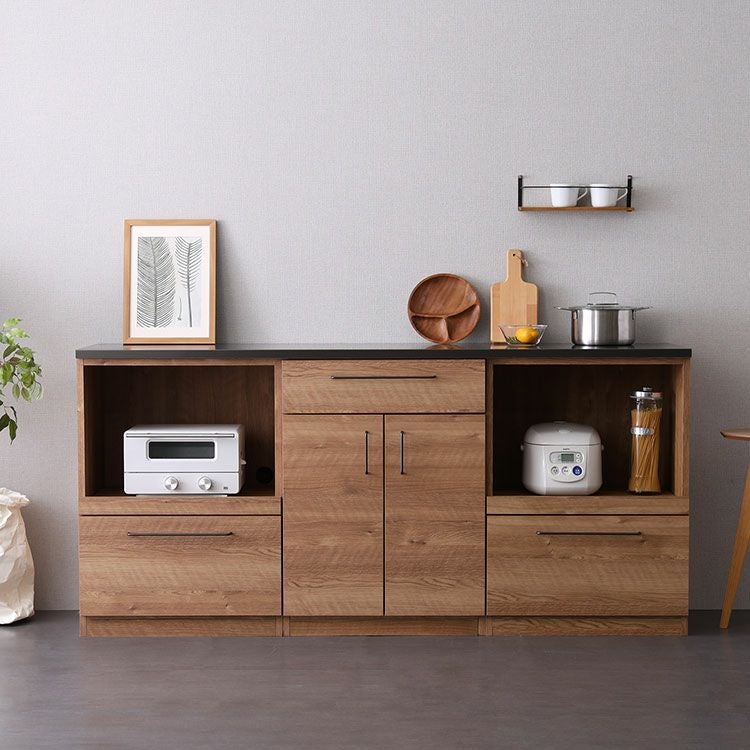 日本製 特殊鋼板を使った組み合わせキッチンカウンター 180cm オープン