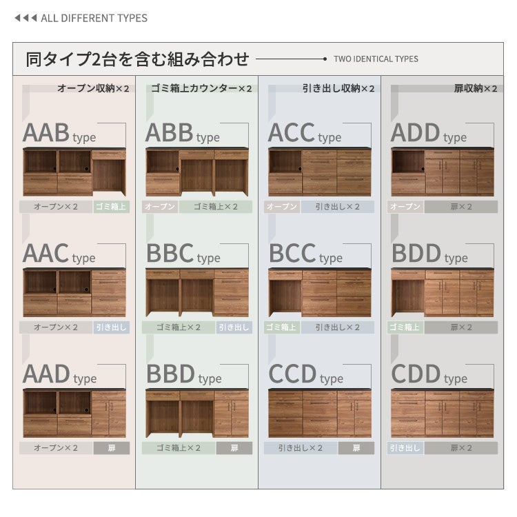 日本製 特殊鋼板を使った組み合わせキッチンカウンター 180cm オープン